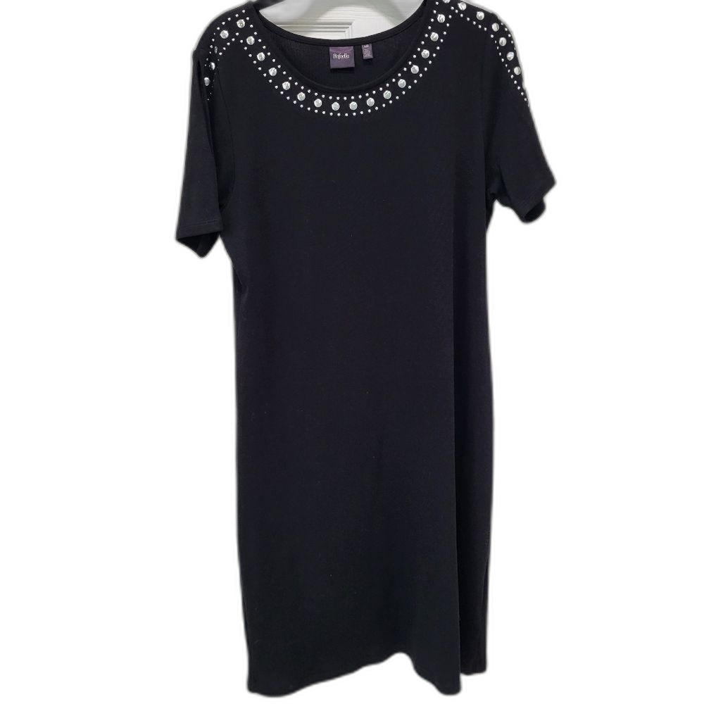 Dress With Studded Neckline and Sleeves - Large